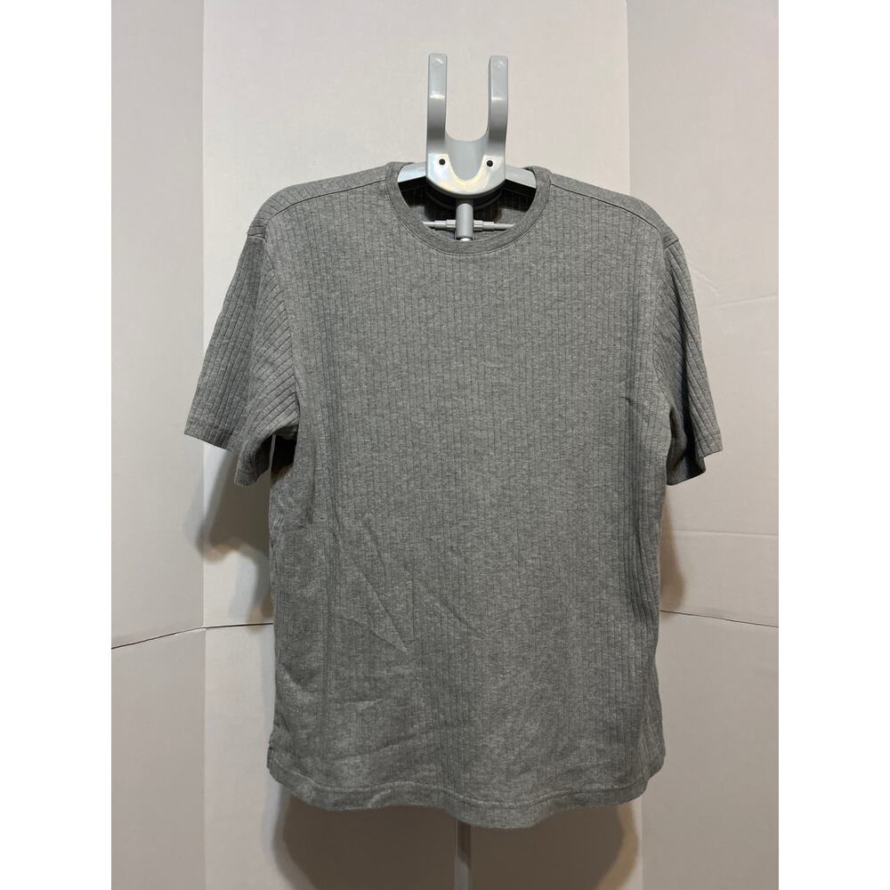 Alfani Men’s Gray Ribbed 100% Cotton Short Sleeve T-Shirt Size L
